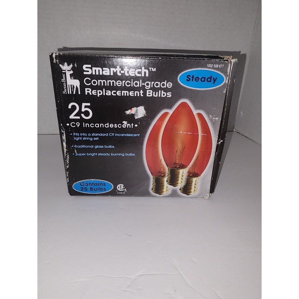 Smart Tech Commercial Replacement Christmas C9 big bulbs red